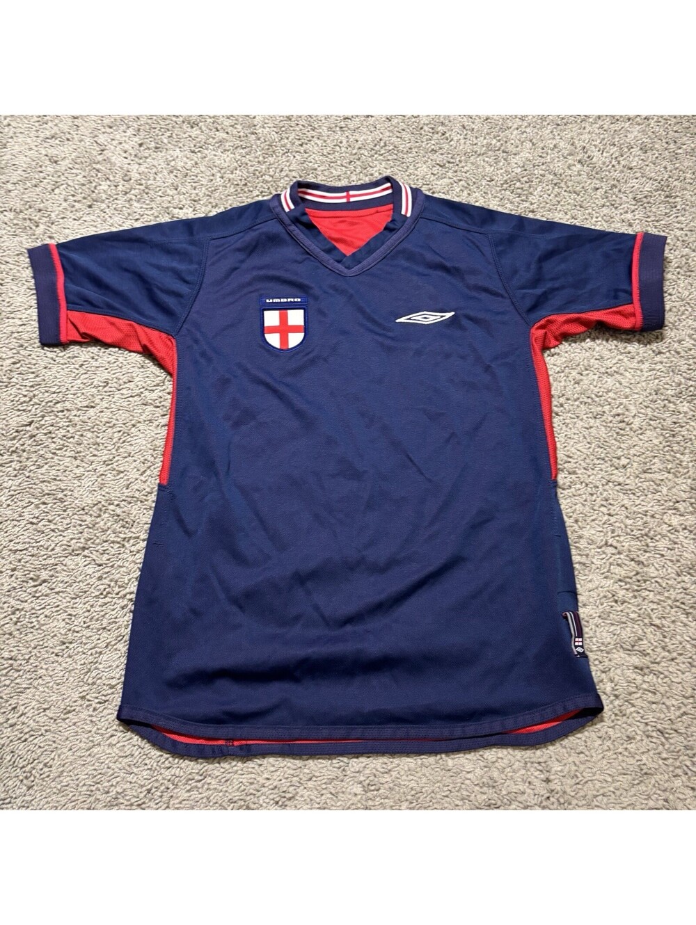 Vintage 2002 2004 Umbro England National Team Reversible Soccer Jersey Youth M